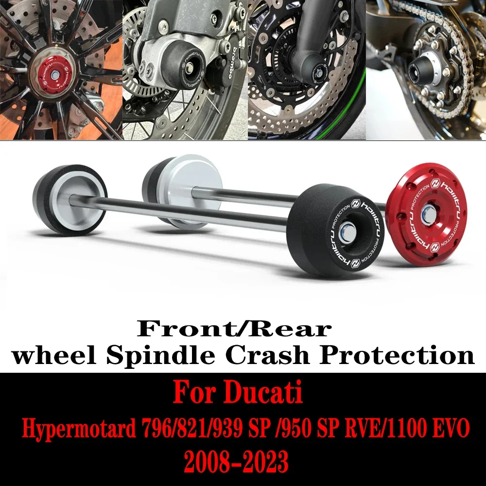 

For Ducati Hypermotard 796/821/939 SP /950 SP RVE/1100 EVO/ 2008-2023 Front Rear wheel Spindle Crash Protection