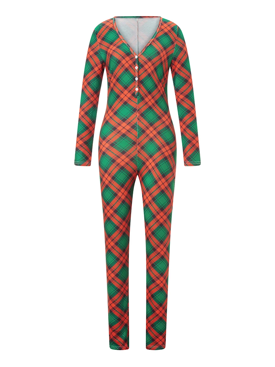 Women Pajamas Jumpsuits Plaid Print Long Sleeves Button Lounge Romper for Loungewear Soft Sleepwear for Nightwear
Women Pajamas Jumpsuits Plaid Print Long Sleeves Button Lounge Romper for Loungewear Soft Sleepwear for Nightwear
