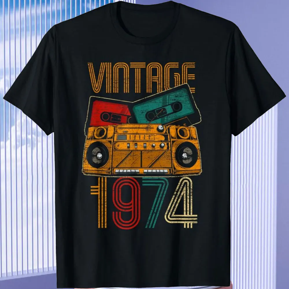 

Born in Vintage 1974 Limited Edition Cassette T Shirt 50th Birthday Gifts - Years Old Vintage 1974 High Quality T-Shirt