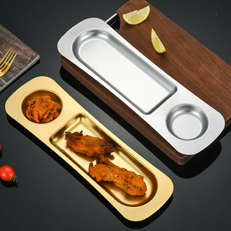 plate Korean golden dipping sauce plate Stainless steel dipping sushi plate Dumplings plate Hotel restaurant BBQ plate304 snack
plate Korean golden dipping sauce plate Stainless steel dipping sushi plate Dumplings plate Hotel restaurant BBQ plate304 snack