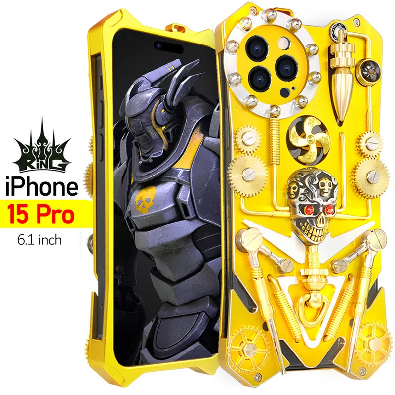 Luxury Armor Metal Aluminum Phone Cases For Iphone 15 14 Plus 13 12 Pro Max Cover Mechanical Purely Handmade Skull Shell Case
Luxury Armor Metal Aluminum Phone Cases For Iphone 15 14 Plus 13 12 Pro Max Cover Mechanical Purely Handmade Skull Shell Case