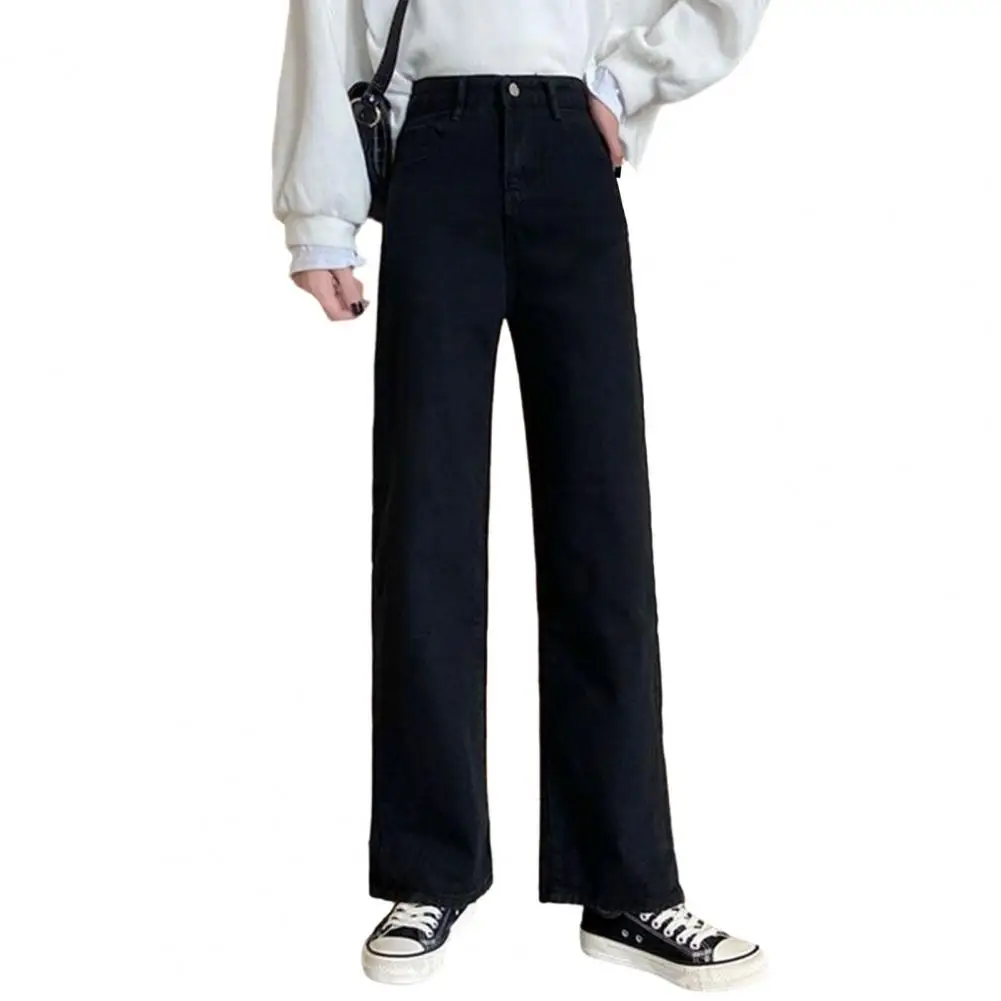 Women Casual Jeans High Waist Straight Wide Leg Long Pants Pockets Solid Color Oversized Denim Pants Streetwear
Women Casual Jeans High Waist Straight Wide Leg Long Pants Pockets Solid Color Oversized Denim Pants Streetwear