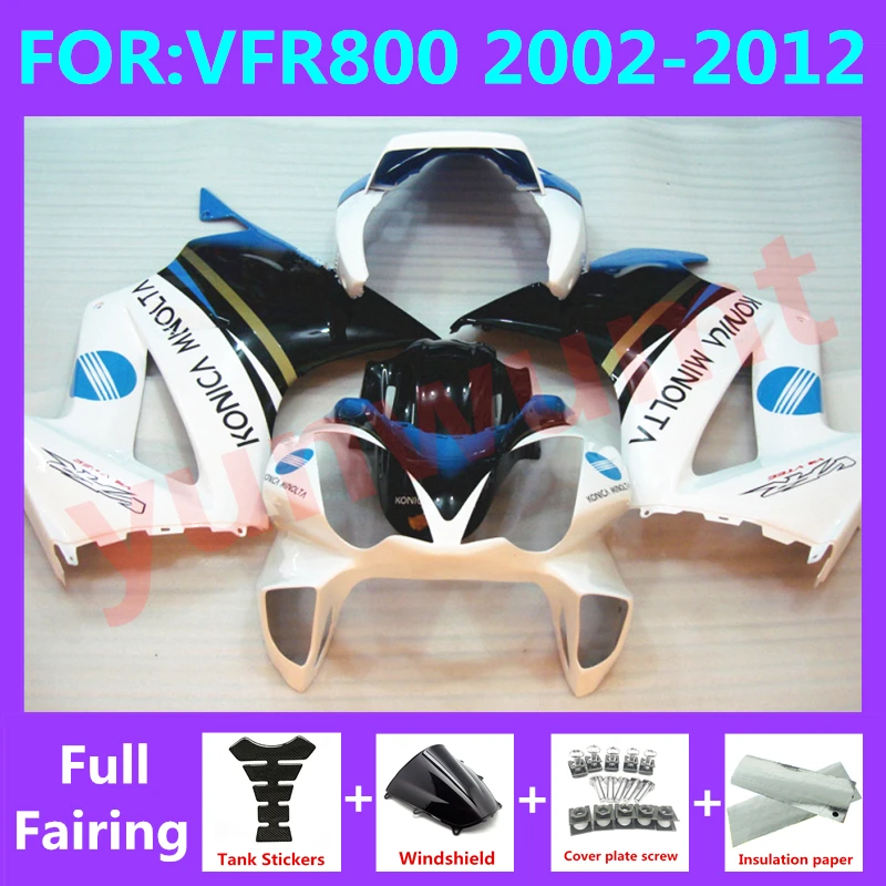 Motorcycle Fairings Kit Fit For Vfr800 2002 2003 2012 VFR 800 02 03 04 05 06 07 08 09 10 11 12 Bodywork Fairing Set black white 
Motorcycle Fairings Kit Fit For Vfr800 2002 2003 2012 VFR 800 02 03 04 05 06 07 08 09 10 11 12 Bodywork Fairing Set black white
