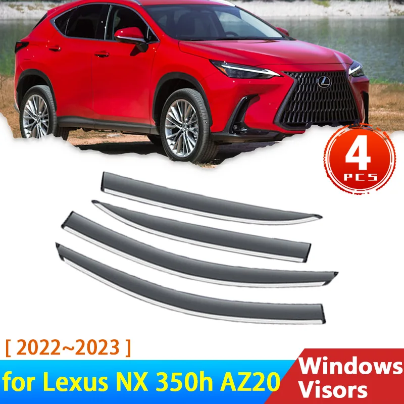 

4х ветровые дефлекторы для Lexus NX 350h AZ20 2022 2023, аксессуары, козырек для боковых окон автомобиля, защита от дождя и бровей, солнцезащитный козырек, навес