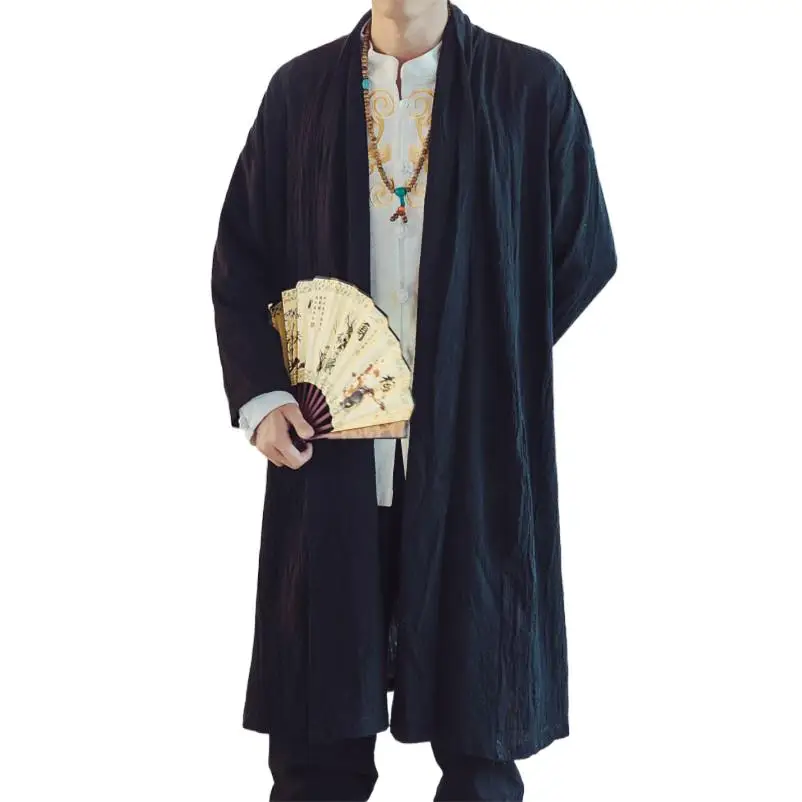 Men Spring Autumn Long Cardigan Vintage Solid Loose Cotton Linen Shirt Male Casual Slimming Thin Coat Plus Size Male Clothing
Men Spring Autumn Long Cardigan Vintage Solid Loose Cotton Linen Shirt Male Casual Slimming Thin Coat Plus Size Male Clothing