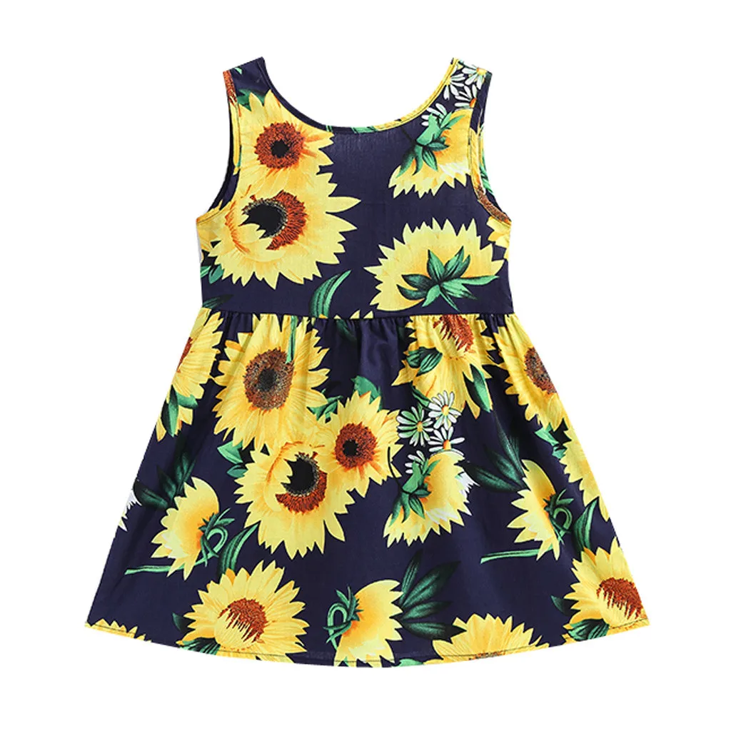

Girl Dress Toddler Baby Kids Girls Sleeveless Sunflowers Skirt Princess Dresses Clothes Vestidos Para NiñAs Comfy 아기 여름옷