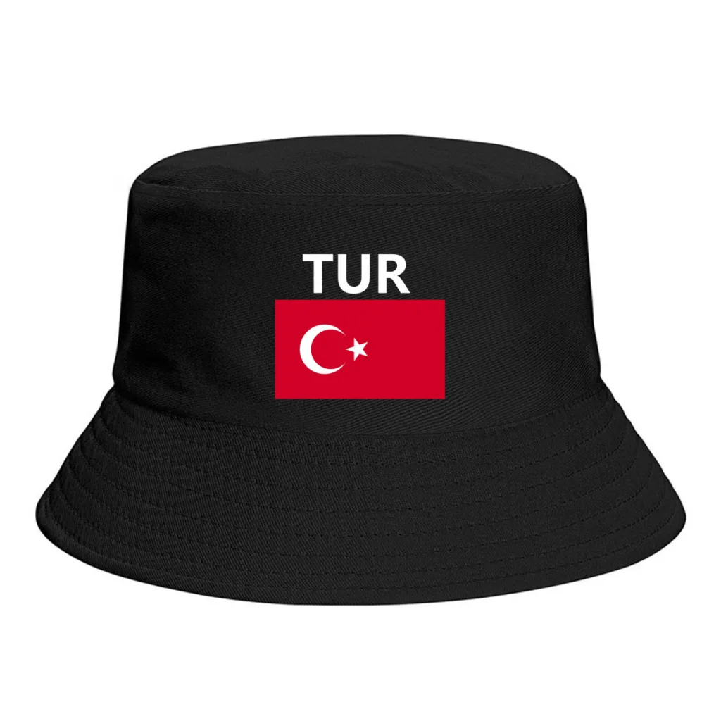 

Turkey Flag Bucket Hats Print Cool Fans Sun Shade Simple Classic Outdoor Summer Fisherman Caps Fishing Cap