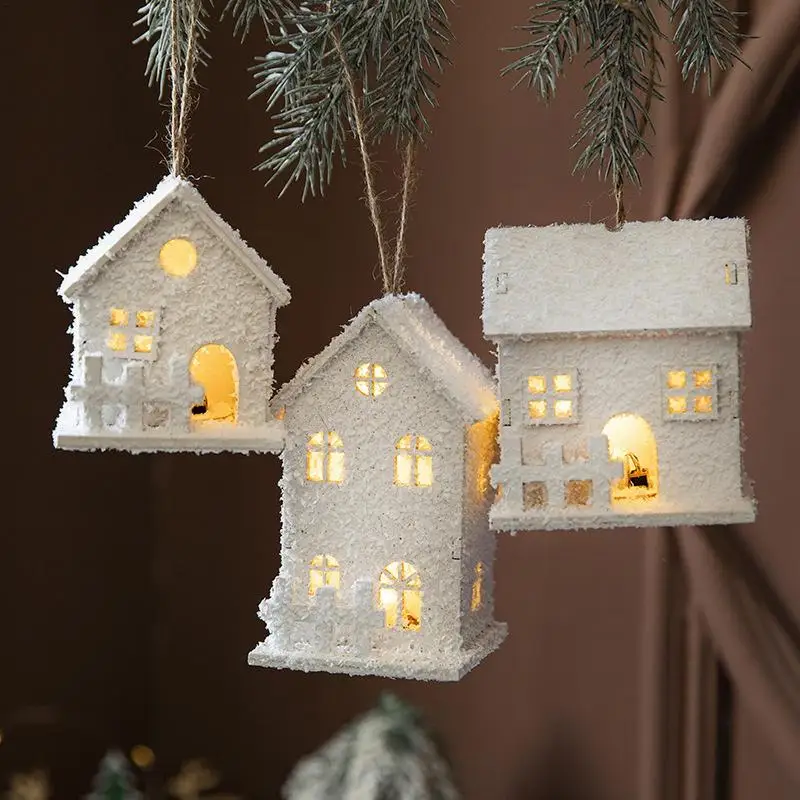

Рождественский светодиодный светящийся деревянный домик, украшение для кабины, Снежная сцена, Рождественское украшение для дома, новый год 2024, Рождество