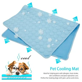 최고의 냉각 애완 동물 매트 통기성 세척 가능 여름 패드, 개 고양이 셀프 쿨 담요, 개집 상자 및 침대 수면 아이스 실크