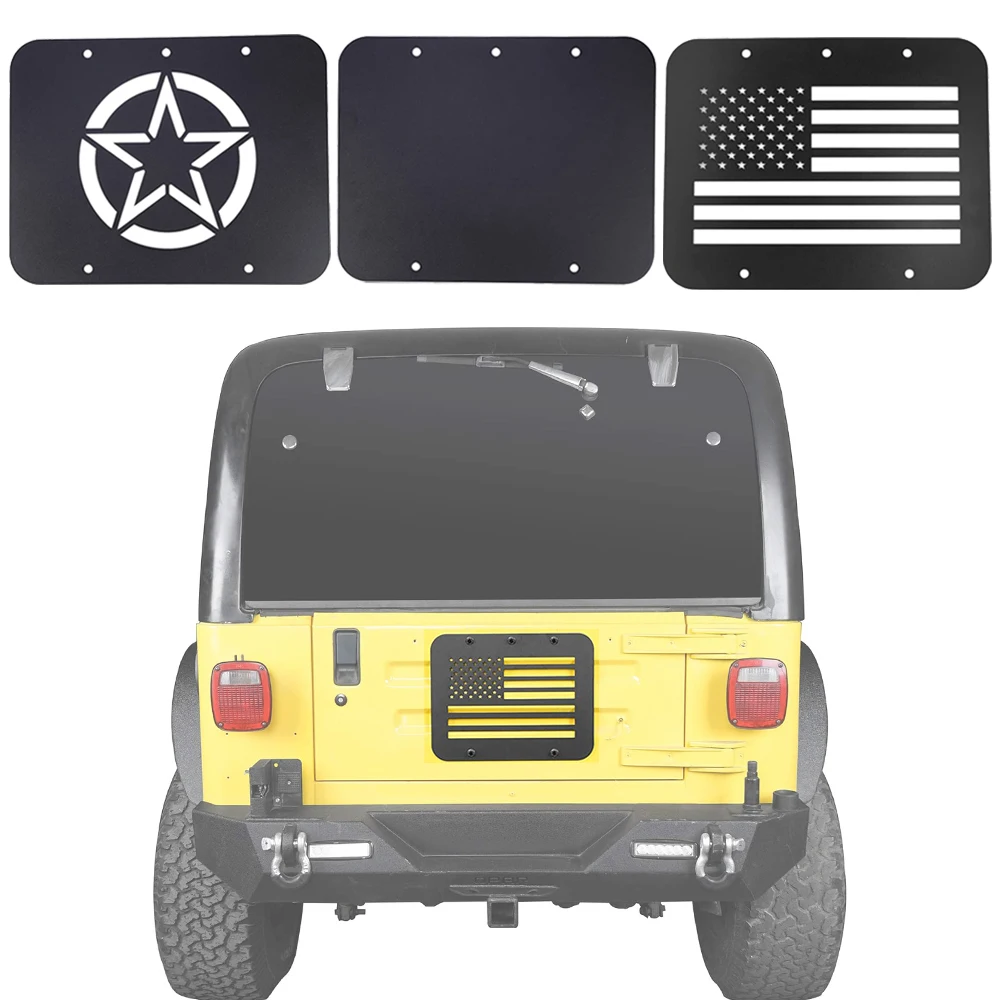

Car Aluminum Alloy Tailgate Vent Cover Tailgate Vent-Plate Cover For Jeep Wrangler YJ 1987-1996 TJ 1997-2006
