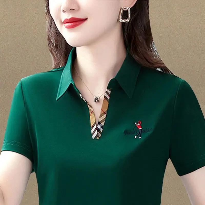 Women's Cotton Fashion Casual Polo Shirt Short-Sleeved Lapel T-shirt 2021 New Summer Loose Crop Top high quanlity blouse women
Women's Cotton Fashion Casual Polo Shirt Short-Sleeved Lapel T-shirt 2021 New Summer Loose Crop Top high quanlity blouse women