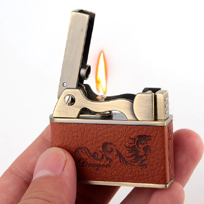 2023 New Leather And Metal Vintage Windproof Add Kerosene Lighter Personalized Creative Pattern Design Men's Gift
2023 New Leather And Metal Vintage Windproof Add Kerosene Lighter Personalized Creative Pattern Design Men's Gift