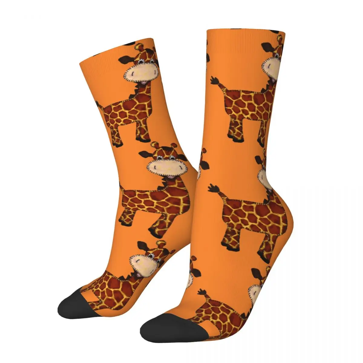 

Hip Hop Retro Giraffe Pattern Crazy Men's compression Socks Unisex Giraffe Street Style Seamless Printed Novelty Happy Crew Sock