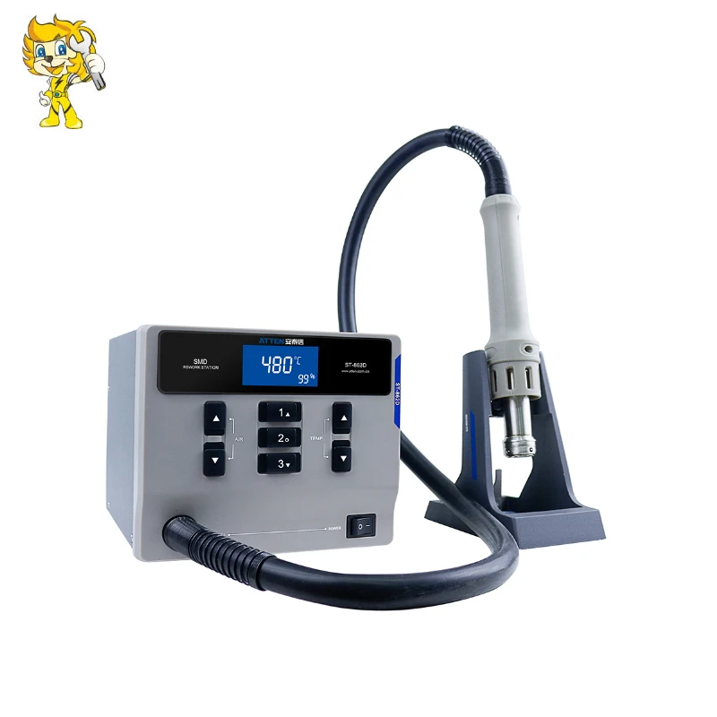 ATTEN ST-862D Rework Station Hot Air Gun Desoldering Station Repair Tools for Mobile Phone PCB Motherboard BGA Welding CE RoHS
ATTEN ST-862D Rework Station Hot Air Gun Desoldering Station Repair Tools for Mobile Phone PCB Motherboard BGA Welding CE RoHS
