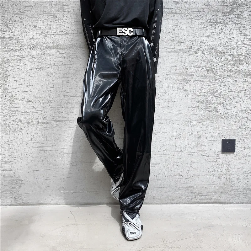 Ins Wind Bright Face Patent Leather Casual Pants Men Mirror Leather Pants Loose Pu Leather Straight Pants Nightclub Hairstylist
Ins Wind Bright Face Patent Leather Casual Pants Men Mirror Leather Pants Loose Pu Leather Straight Pants Nightclub Hairstylist