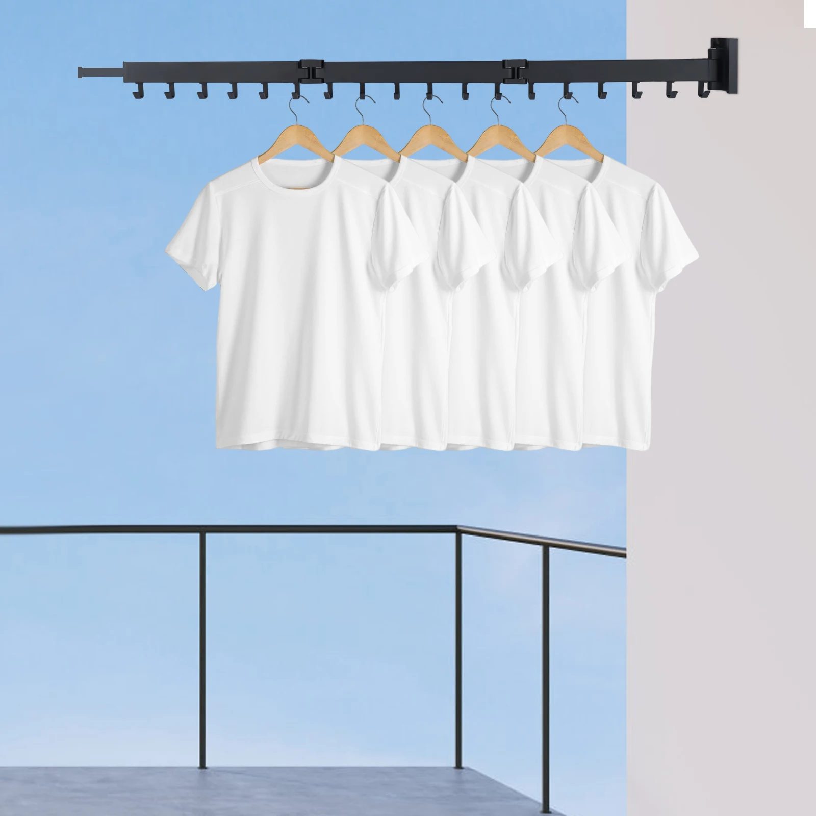 

Складная металлическая настенная полка для одежды, вращающаяся подставка для одежды, полотенец, дома, 360 °, трехскладная вешалка для одежды, регулируемая сушилка
