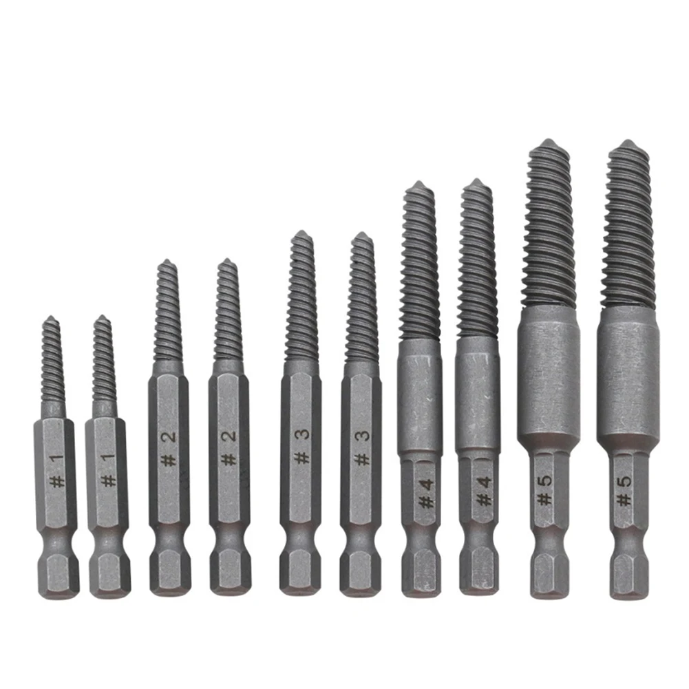 

10PC/Set Screw Extractor Drill Bit Set Hex Screw Extractors Broken Damaged Screw Extractor Broken Bolt Remover Hand Tool