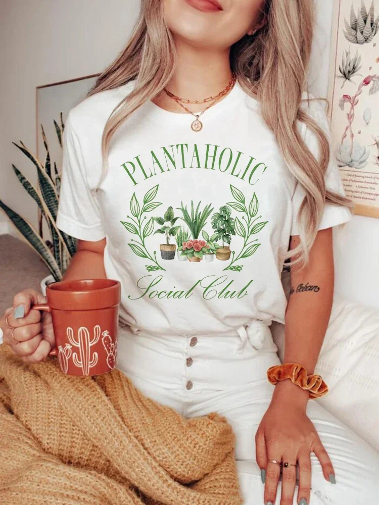 Beach Holiday Plantaholic Social Club Cartoon Short Sleeve Sweet Beauty Summer Fashion Versatile Print Cute Clothes Top T-Shirt
Beach Holiday Plantaholic Social Club Cartoon Short Sleeve Sweet Beauty Summer Fashion Versatile Print Cute Clothes Top T-Shirt