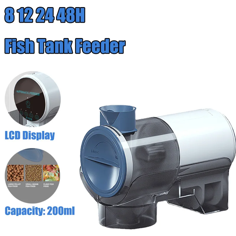 Fish Tank Feeder LCD Fish Tank Aquarium Feed Pellets Timing Feeding 8 12 24 48H Timing Ornamental Fish Automatic Feeding
Fish Tank Feeder LCD Fish Tank Aquarium Feed Pellets Timing Feeding 8 12 24 48H Timing Ornamental Fish Automatic Feeding