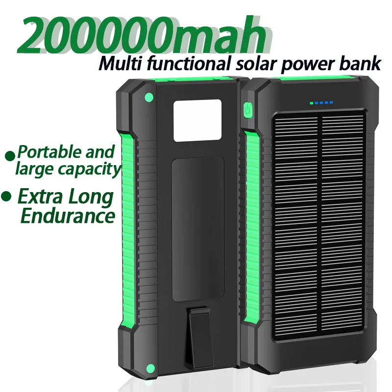 200000mAh Portable Solar Power Bank with External Battery for Fast Charging, Waterproof Built-in Flashlight Suitable for Xiaomi
200000mAh Portable Solar Power Bank with External Battery for Fast Charging, Waterproof Built-in Flashlight Suitable for Xiaomi