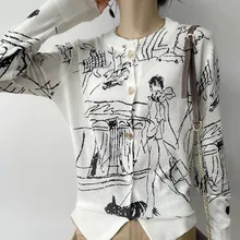 Spring And Autumn New Fine Imitation Graffiti Thin Round Neck Wool Knitted Cardigan Coat Loose Fashion Printing Bottoming Shirt
Spring And Autumn New Fine Imitation Graffiti Thin Round Neck Wool Knitted Cardigan Coat Loose Fashion Printing Bottoming Shirt