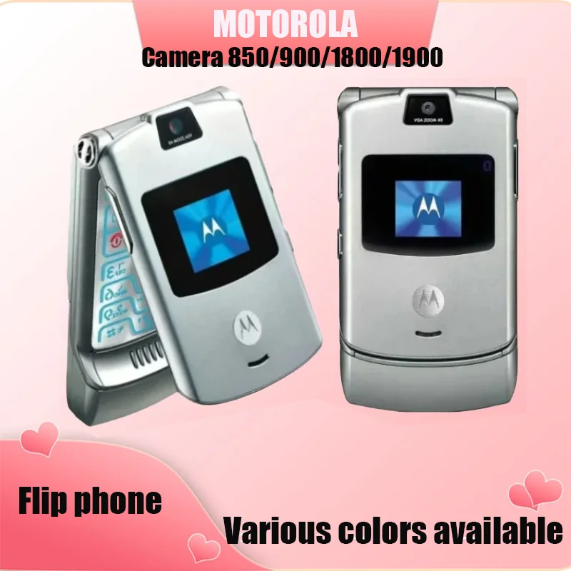 

Refurbished Brand New Unlocked Motorola RAZR V3 Flip Bluetooth Phone GSM 1.23 MP Camera 850/900/1800/1900 Excellent Quality