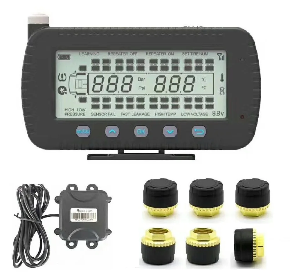 Tire Pressure Gauge Monitoring System 6~46 Tires External/internal Sensor Truck/BUS TPMS with RS232 Port Integrated with GPS
Tire Pressure Gauge Monitoring System 6~46 Tires External/internal Sensor Truck/BUS TPMS with RS232 Port Integrated with GPS