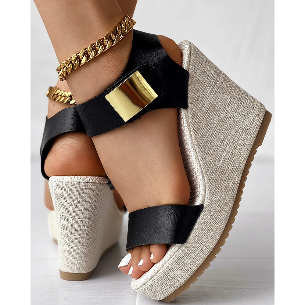 

Summer Women Platform Wedge Peep Toe Slingback Lady Roman Sandals Fashion Casual Going Out Ankle Strap High Heel Shoes