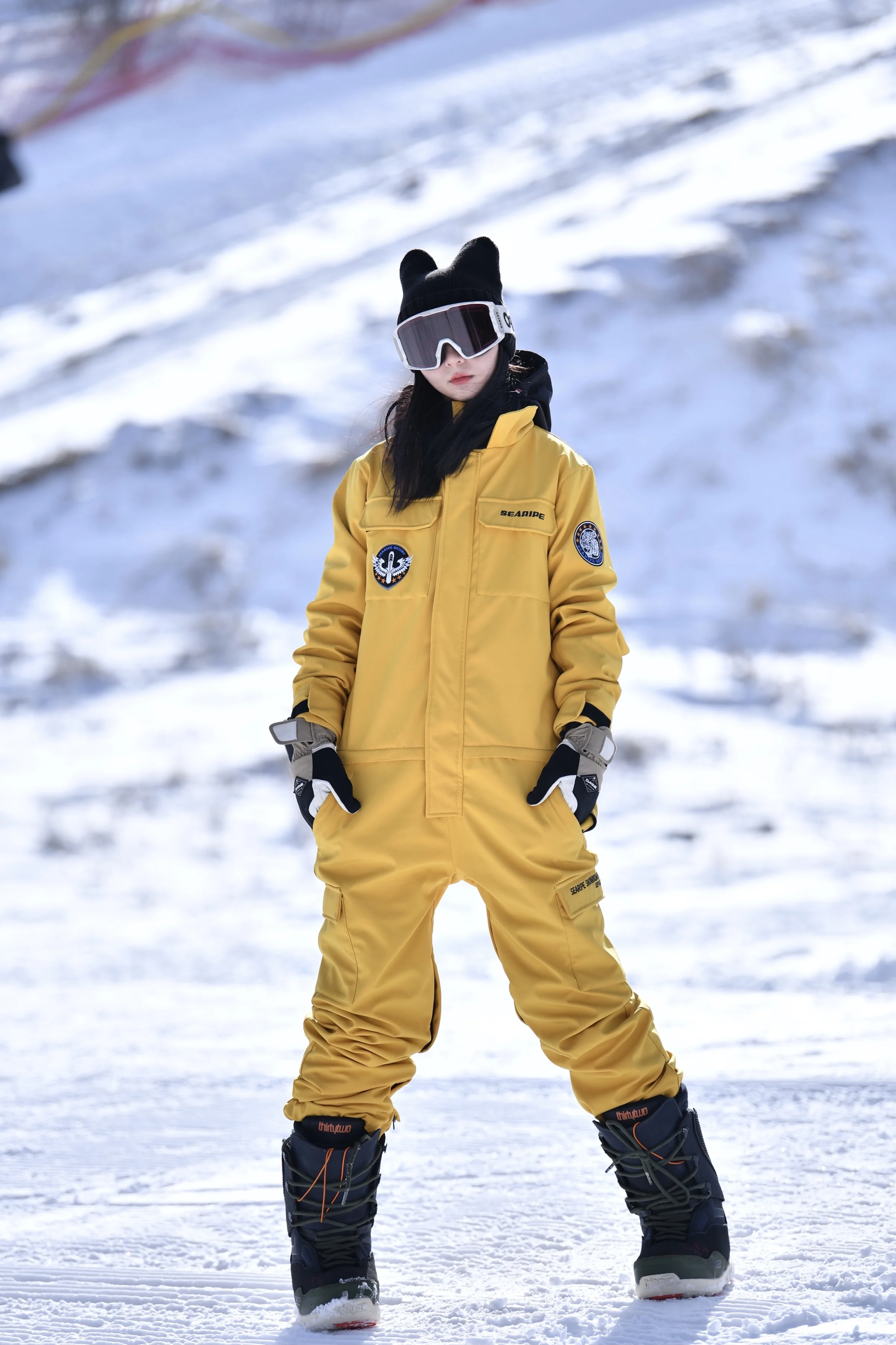 Unisex Hooded Skiing Snowboard Jumpsuit