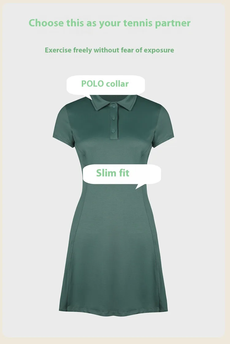 Slim Fit Women Polo Golf Tennis Dress Short Sleeve Breathable Quick-drying Workout Athletic Dresses without built in Shorts Slim Fit Women Polo Golf Tennis Dress Short Sleeve Breathable Quick-drying Workout Athletic Dresses without built in Shorts