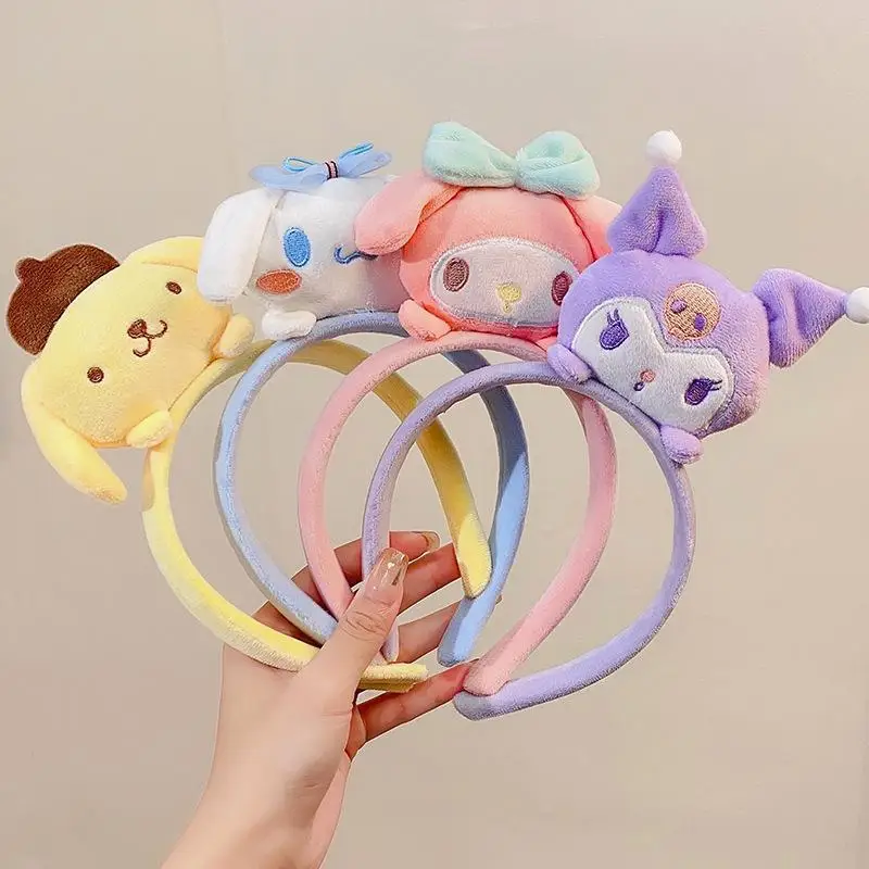 

Girl Cartoon Sanrios Headband Kawaii Hello Kittys Cinnamoroll My Melody Kuromi Cute Gift Headdress Face wash hairpin Anime