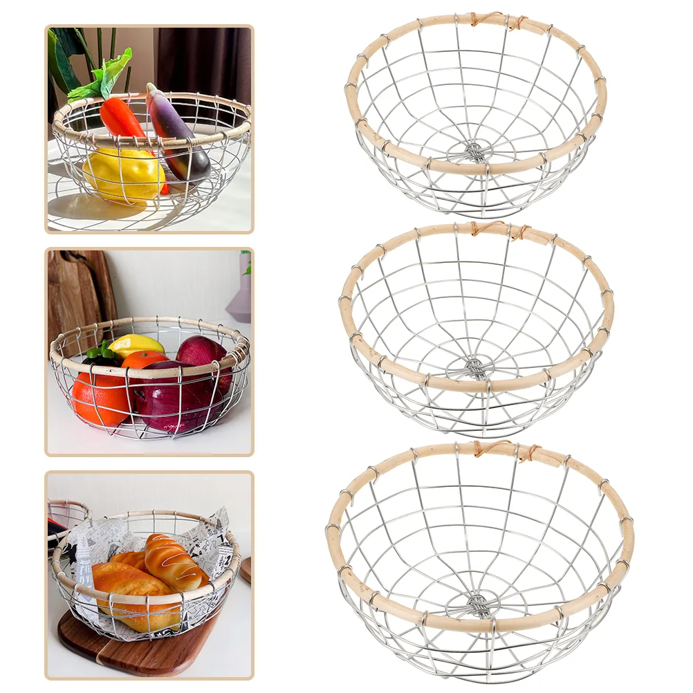 3 Pcs Iron Fruit Basket Wire Baskets Bailing Decorative And Vegetable Holding Tray Desktop Storage Reusable
3 Pcs Iron Fruit Basket Wire Baskets Bailing Decorative And Vegetable Holding Tray Desktop Storage Reusable