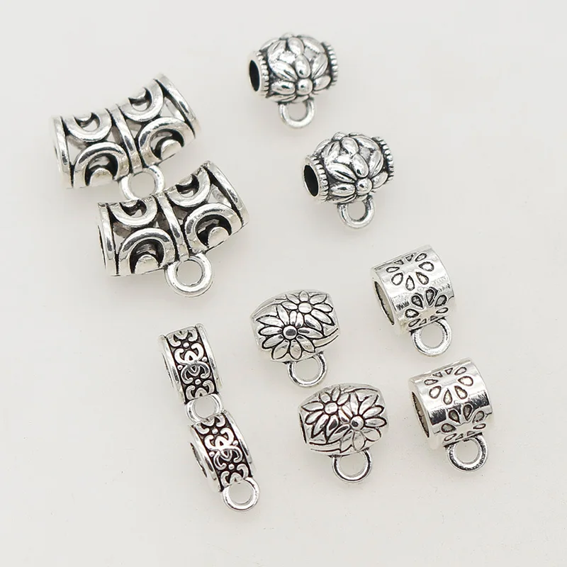 1 pack Tibetan Tube Metal Bail Beads Connectors 10 Models Bracelets Necklace Bailes Lock For Pendants DIY Jewelry Accessories
1 pack Tibetan Tube Metal Bail Beads Connectors 10 Models Bracelets Necklace Bailes Lock For Pendants DIY Jewelry Accessories