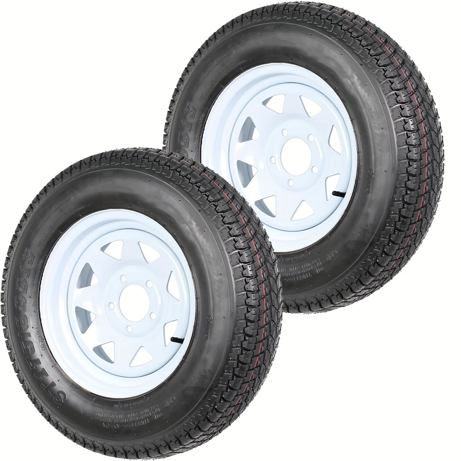 

ST175/80D13 Trailer Tire with 13" Rim, 175 80D13, 5 Lug on 4.5", 6PR Load Rang C