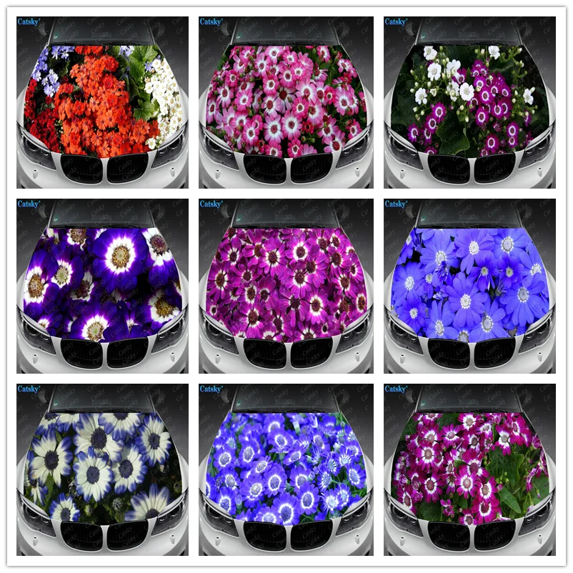 Виниловые Стикеры для капота автомобиля с фиолетовыми и синими цветами Cineraria, виниловая пленка, наклейки для крышки двигателя, автомобильные аксессуары
Виниловые Стикеры для капота автомобиля с фиолетовыми и синими цветами Cineraria, виниловая пленка, наклейки для крышки двигателя, автомобильные аксессуары