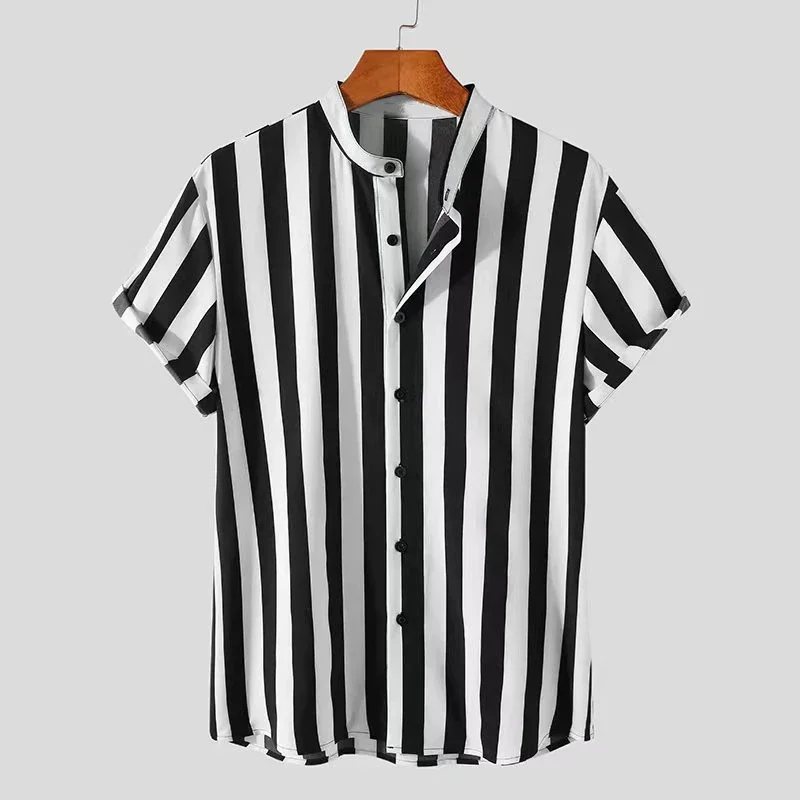 Men's shirt pattern printed lapel summer striped short-sleeved Hawaiian daily vacation breathable casual and comfortable
Men's shirt pattern printed lapel summer striped short-sleeved Hawaiian daily vacation breathable casual and comfortable