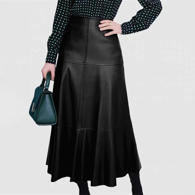 2023 Lady Genuine Sheepskin Leather Skirt Fashion A Line Long Skirt Women High Waist Trumpet Skirt TF5552
2023 Lady Genuine Sheepskin Leather Skirt Fashion A Line Long Skirt Women High Waist Trumpet Skirt TF5552
