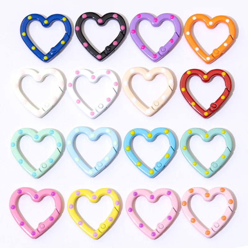 1/5pc Colorful Spring heart Ring Openable Metal Keychain Hook Lobster Clasps For Bag Dog Chain Buckles Connector DIY Accessories
1/5pc Colorful Spring heart Ring Openable Metal Keychain Hook Lobster Clasps For Bag Dog Chain Buckles Connector DIY Accessories