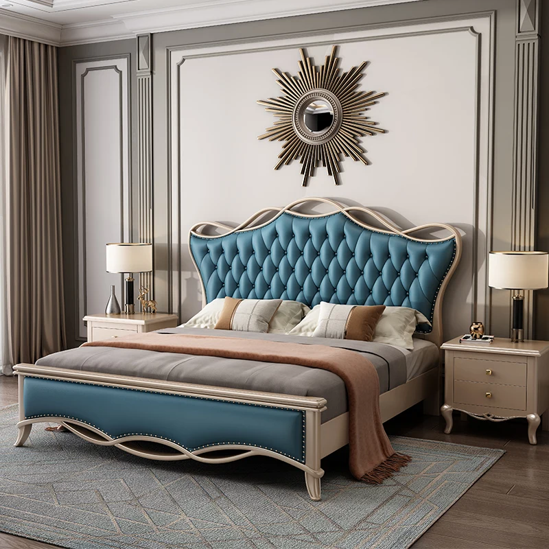 

Роскошная спальная Европейская кровать большого размера, водонепроницаемая деревянная кровать в современном европейском стиле, красивая спальная кровать, Скандинавская мебель