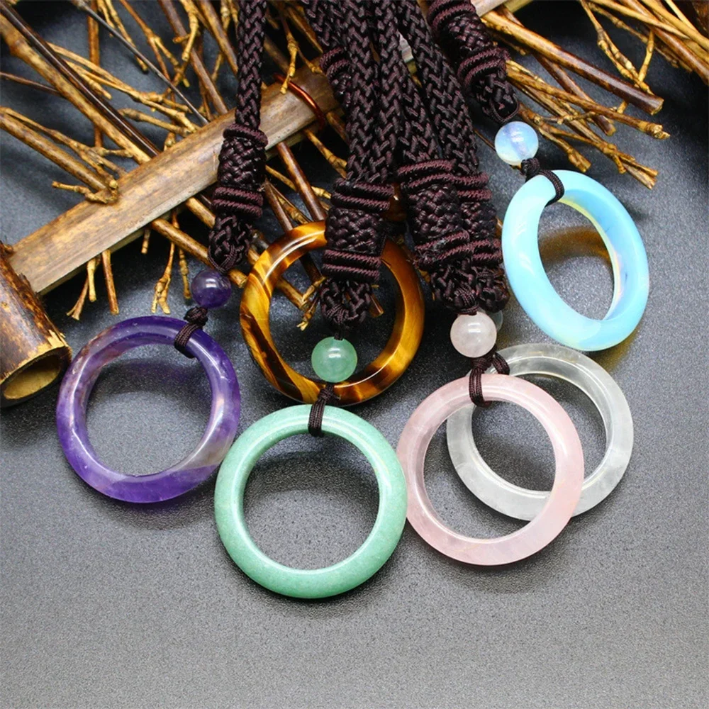 Mineraali Round Natural Crystal Gemstone Pendant Simple Small Circle Necklace Reiki Healing Tiger Eye Rose Quartz Choker Jewelry
Mineraali Round Natural Crystal Gemstone Pendant Simple Small Circle Necklace Reiki Healing Tiger Eye Rose Quartz Choker Jewelry