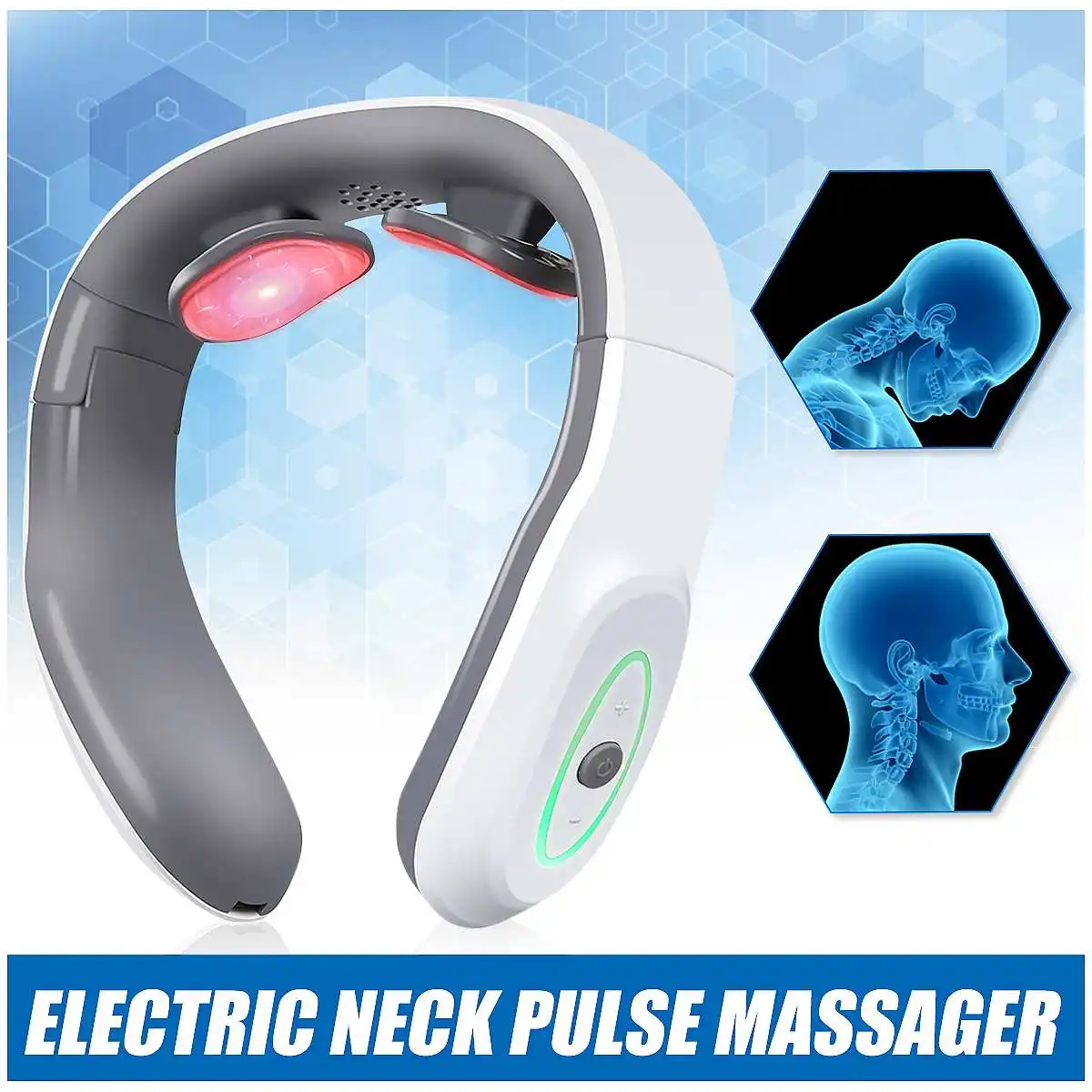 

Electric Pulse Back and Neck Massager Far Infrared Heating Pain Relief Health Care Relaxation Tool Intelligent Cervical Massager