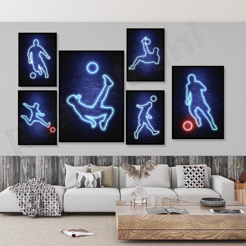 Neon Kicking Football Player Canvas Painting Poster Printing Wall Art Picture Cool Young People Dormitory Home Decor
Neon Kicking Football Player Canvas Painting Poster Printing Wall Art Picture Cool Young People Dormitory Home Decor