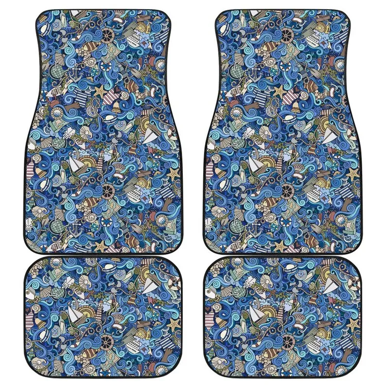 Nautical Pattern Car Floor Mats Set (2 x Front, 2 x Back) - Ocean Blue - Great Gift For People Who Love All Things Nautical
Nautical Pattern Car Floor Mats Set (2 x Front, 2 x Back) - Ocean Blue - Great Gift For People Who Love All Things Nautical