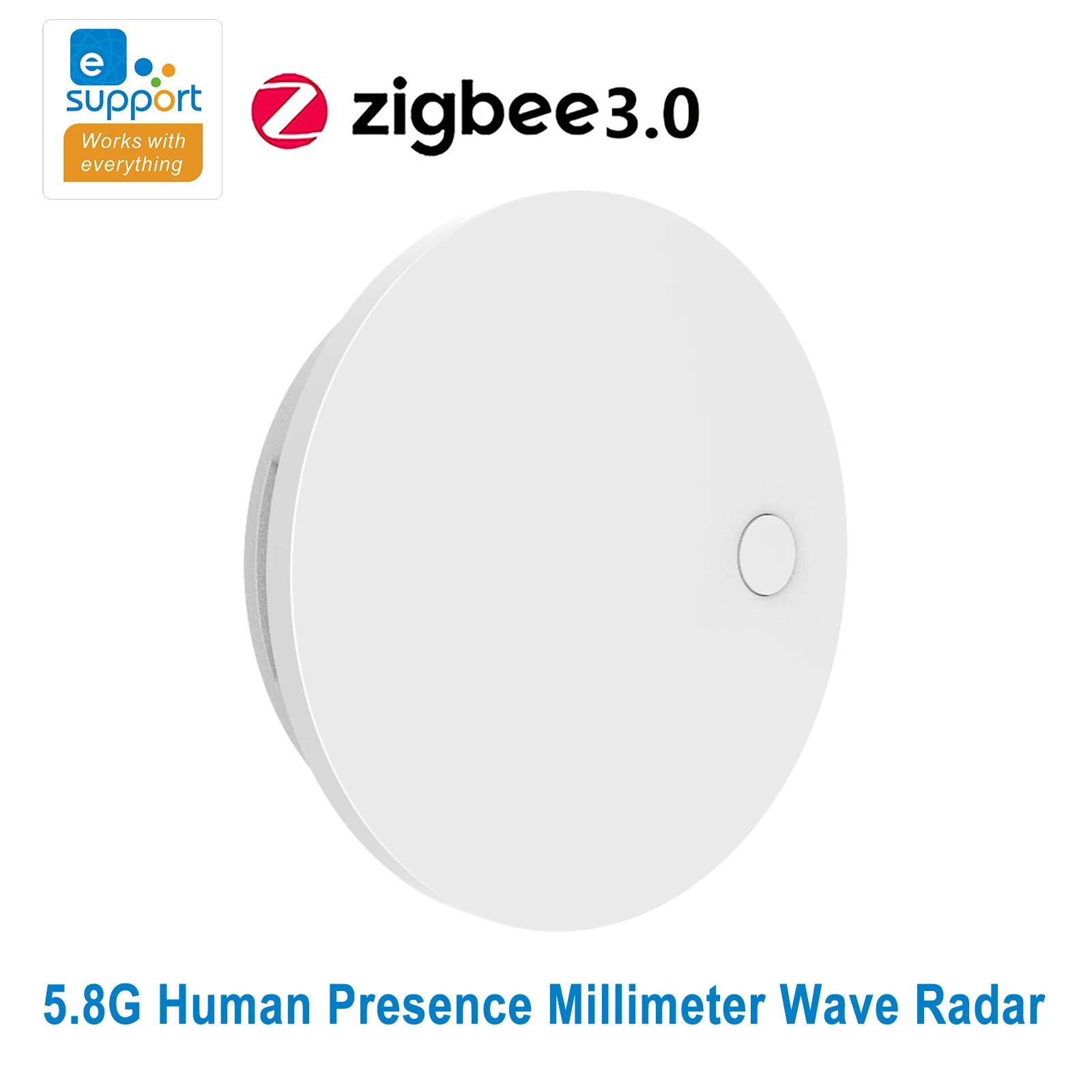 

eWeLink ZigBee 5.8G Millimeter Wave Human Presence Radar Detector Side Mounted Safety Monitor Radar Alarm Smart Linkage Sensor