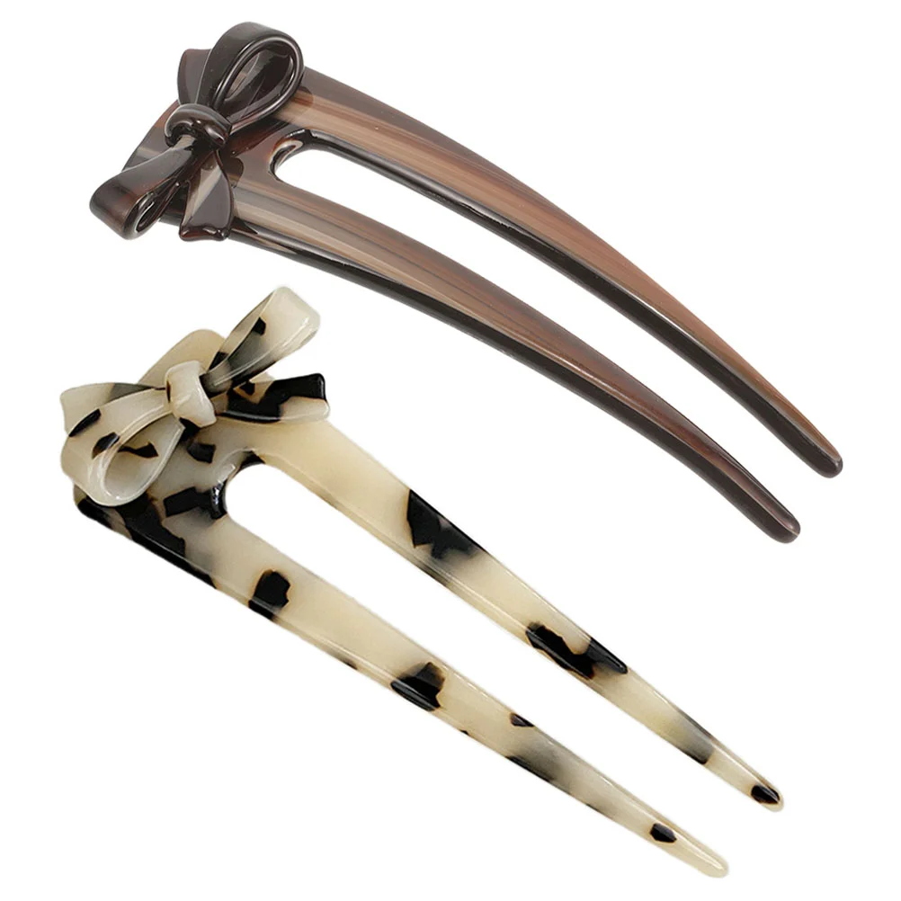 

2 Pcs Hair Clips Hairpin U Stick for Women Buns Accessories Shaped Hairpins Sticks Forks
