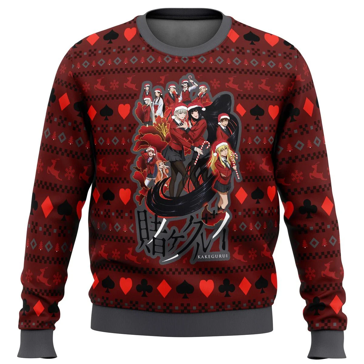 

Kakegurui Chibi Gamblers Ugly Christmas Sweater Gift Santa Claus Pullover Men 3D Sweatshirt And Top Autumn And Winter Clothi