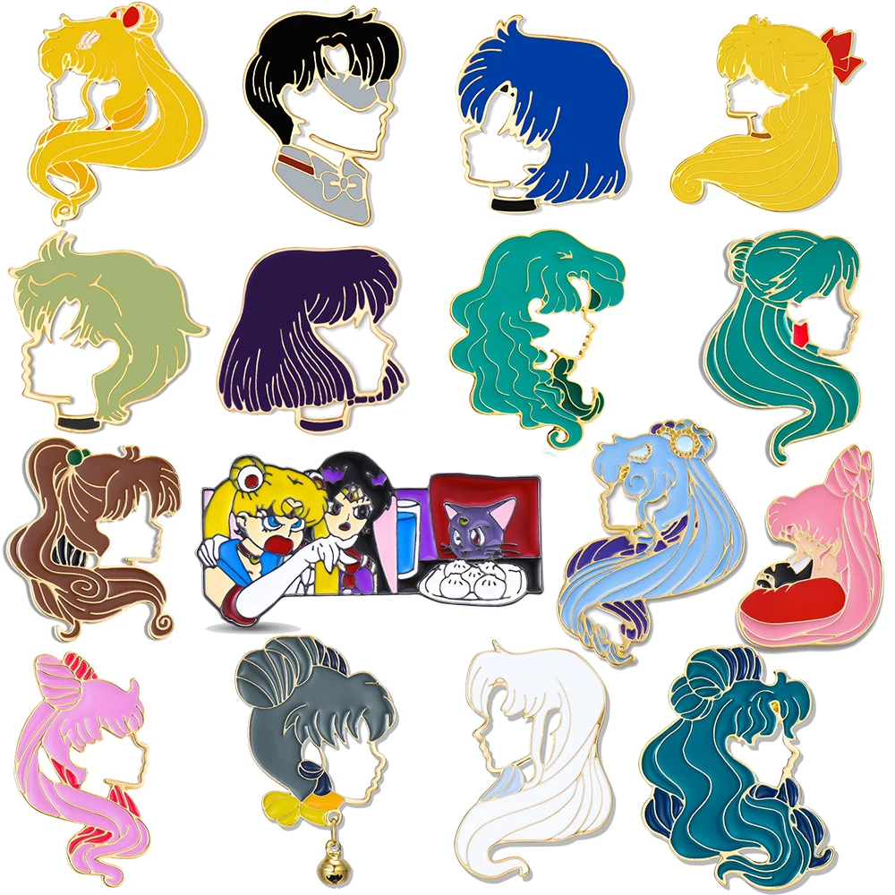 Sailor Moon Enamel Pins Set Anime Lapel Backpack Brooches Badges Jewelry for Women Girls Fans Gifts Collectibles
Sailor Moon Enamel Pins Set Anime Lapel Backpack Brooches Badges Jewelry for Women Girls Fans Gifts Collectibles