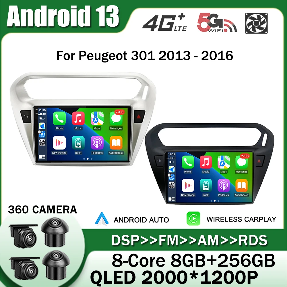 for Peugeot 301 2013 - 2016 Android 13 Car Radio Multimedia Player Navigation GPS Carplay 4G WIFI
for Peugeot 301 2013 - 2016 Android 13 Car Radio Multimedia Player Navigation GPS Carplay 4G WIFI