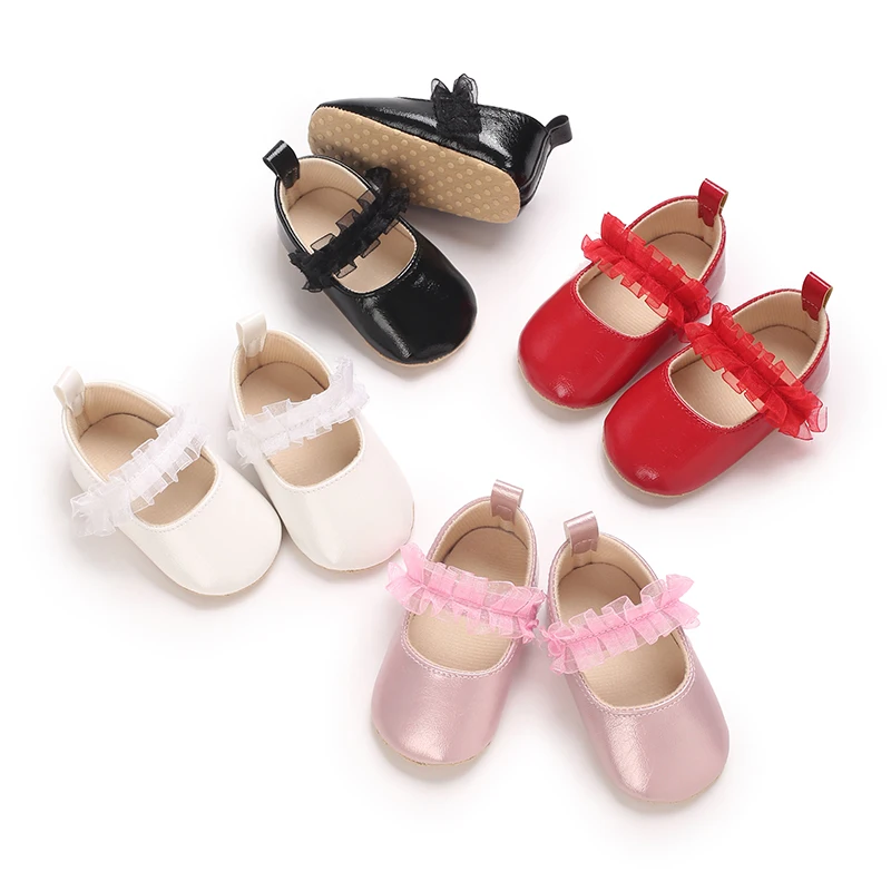 

Spring and Autumn 0-18M Newborn Prewalker New Soft Sole Newborn Cute Lace Decoration Soft Sole Anti slip Baby Shoes Spring and A