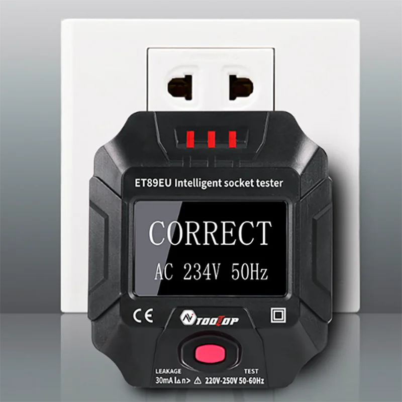 Socket Tester Phase Circuit Breaker Large Backlit Plug Ground Zero Line Polarity Finder Automatic Electric Circuit Detector Tool
Socket Tester Phase Circuit Breaker Large Backlit Plug Ground Zero Line Polarity Finder Automatic Electric Circuit Detector Tool
